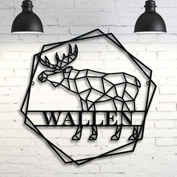 Personalized Geometrix Moose Metal Sign