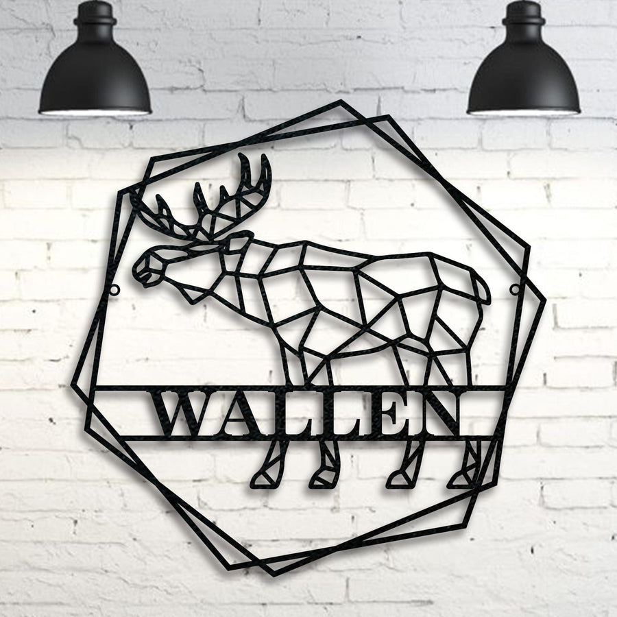 Personalized Geometrix Moose Metal Sign