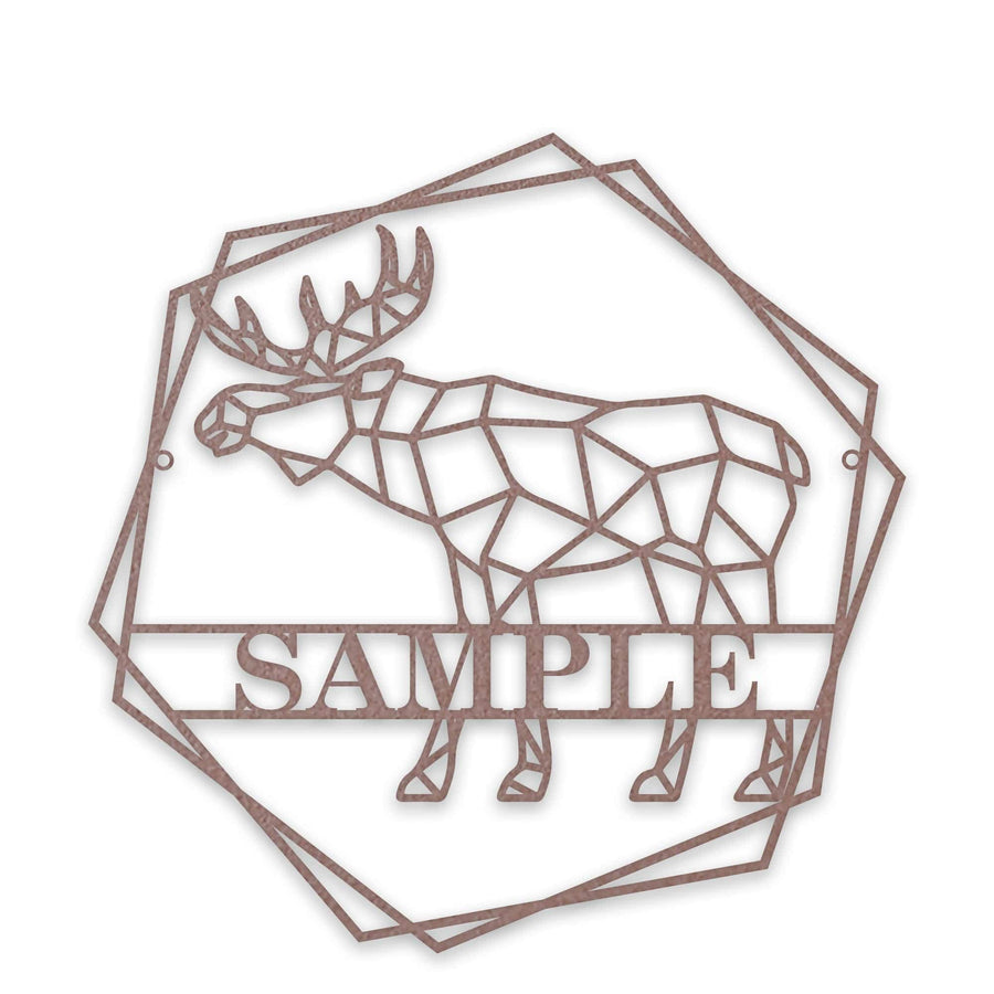 Personalized Geometrix Moose Metal Sign
