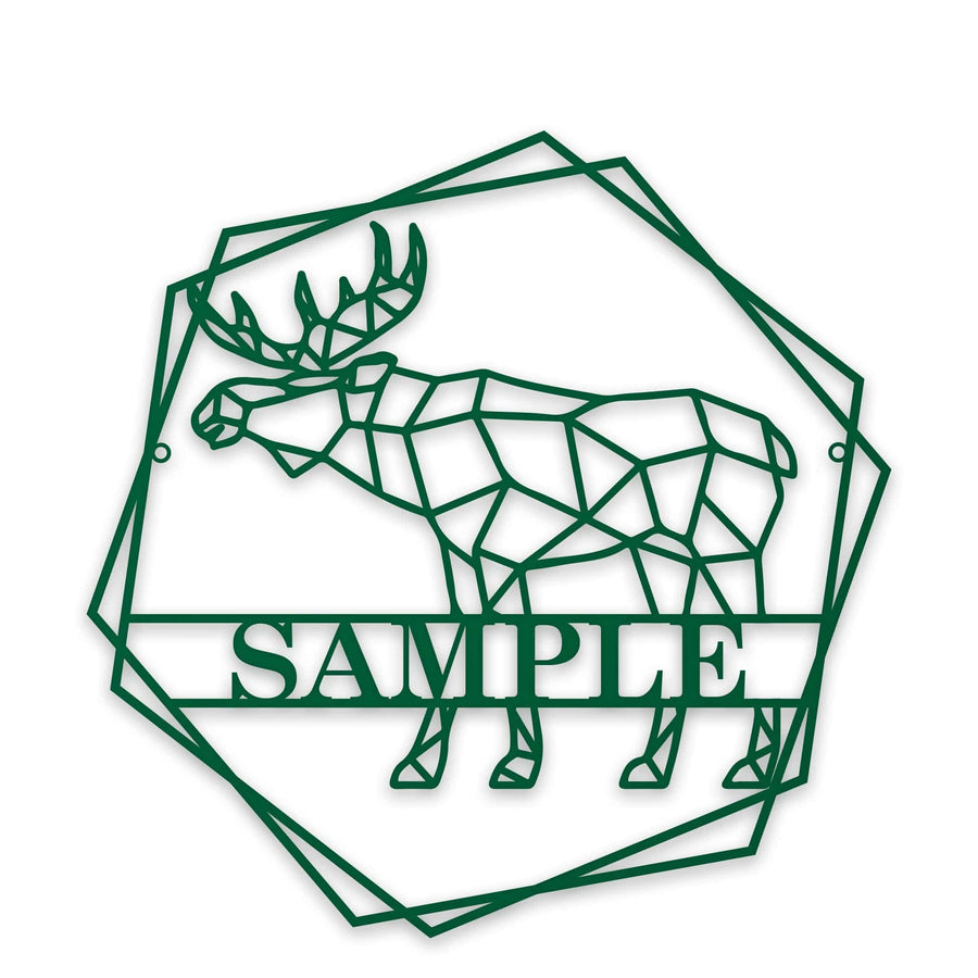 Personalized Geometrix Moose Metal Sign