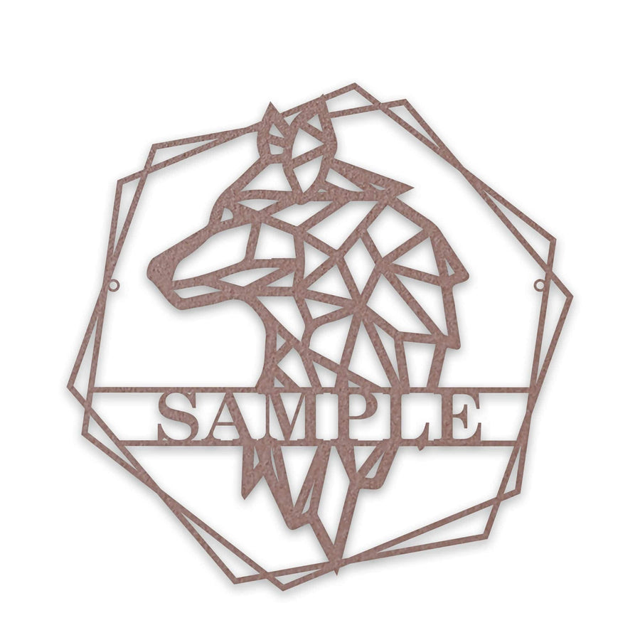 Personalized Geometrix Wolf Metal Sign