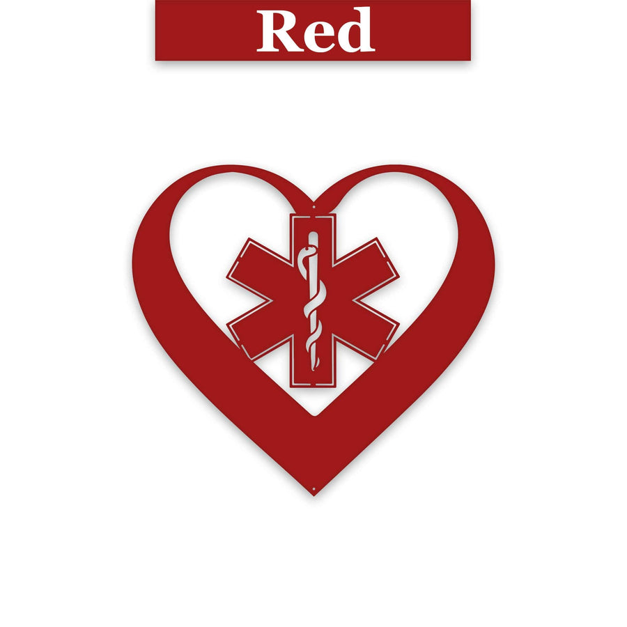 Personalized Paramedic Heart Metal Sign