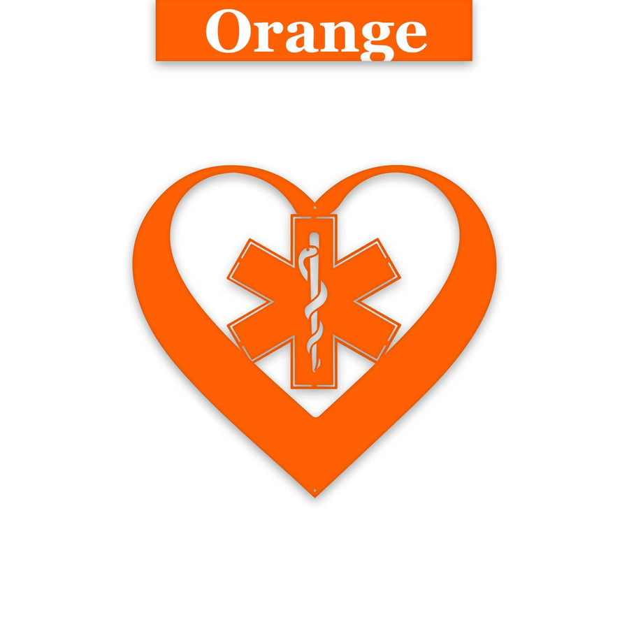 Personalized Paramedic Heart Metal Sign