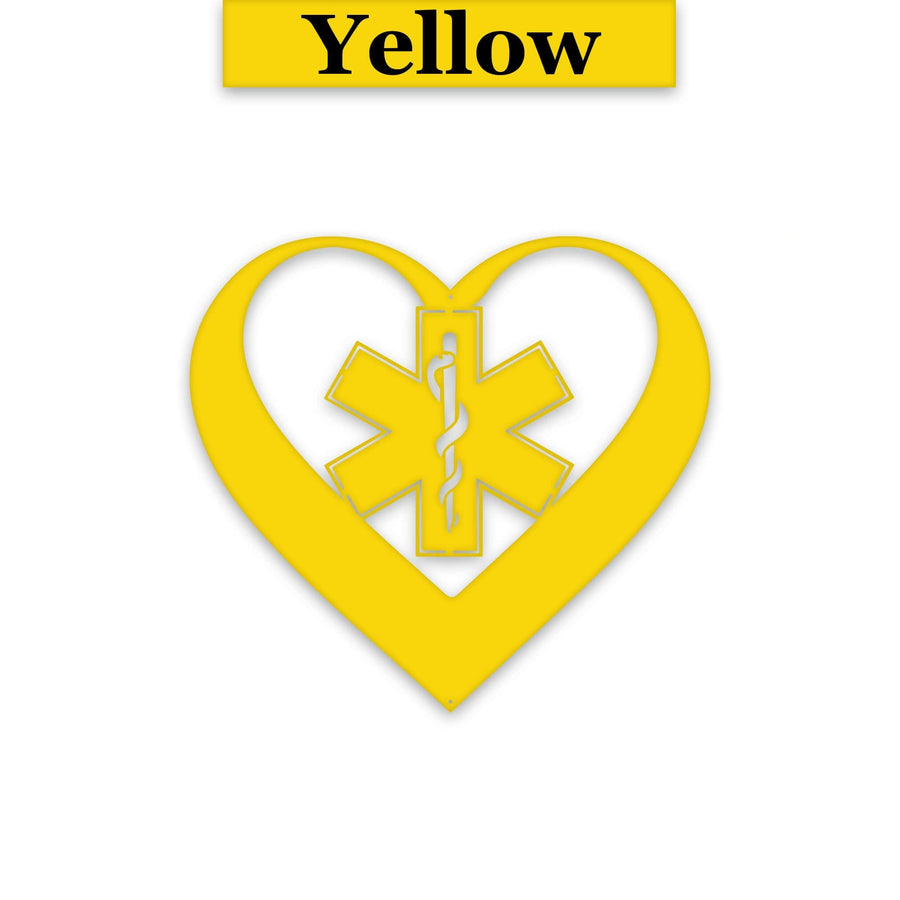 Personalized Paramedic Heart Metal Sign