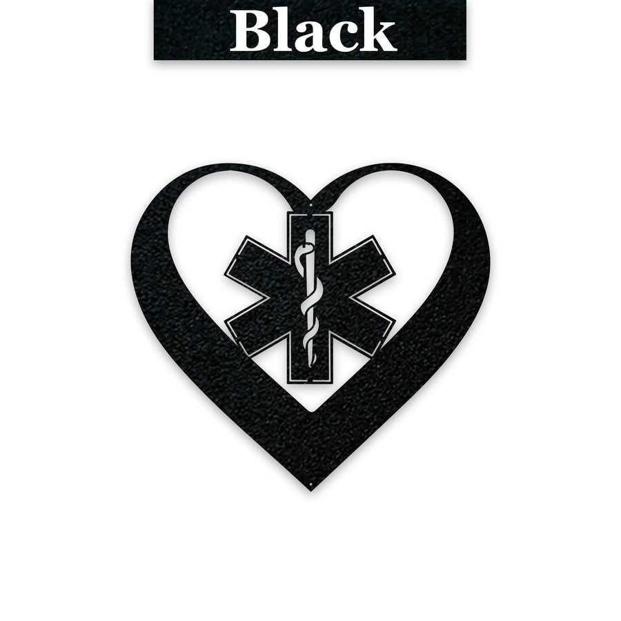 Personalized Paramedic Heart Metal Sign