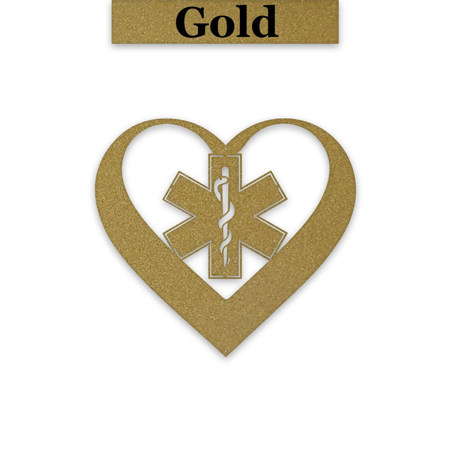 Personalized Paramedic Heart Metal Sign