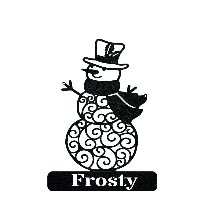 Personalized Snowman Metal Wall Art