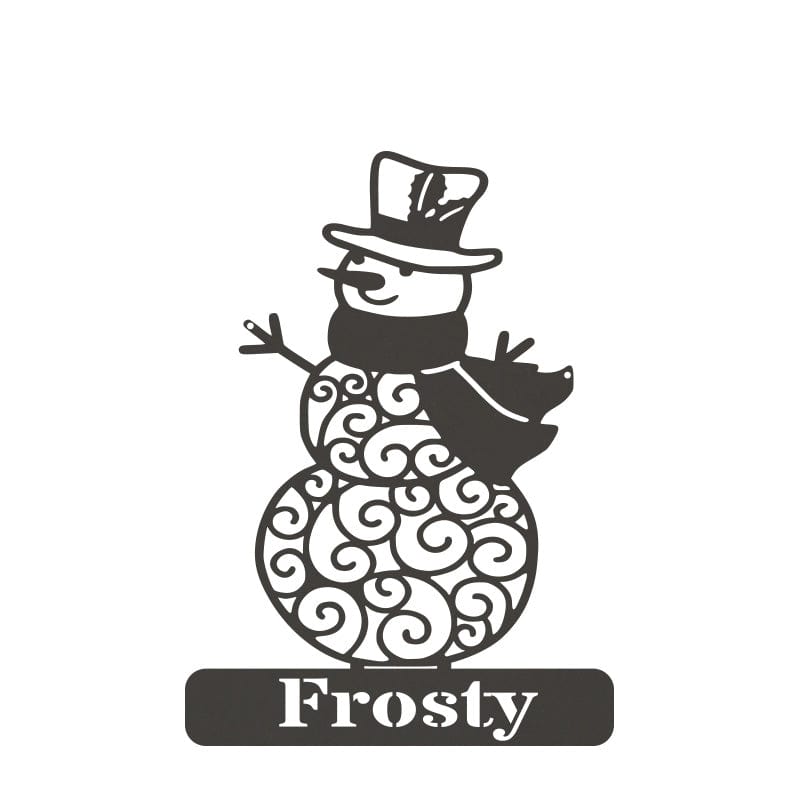 Personalized Snowman Metal Wall Art