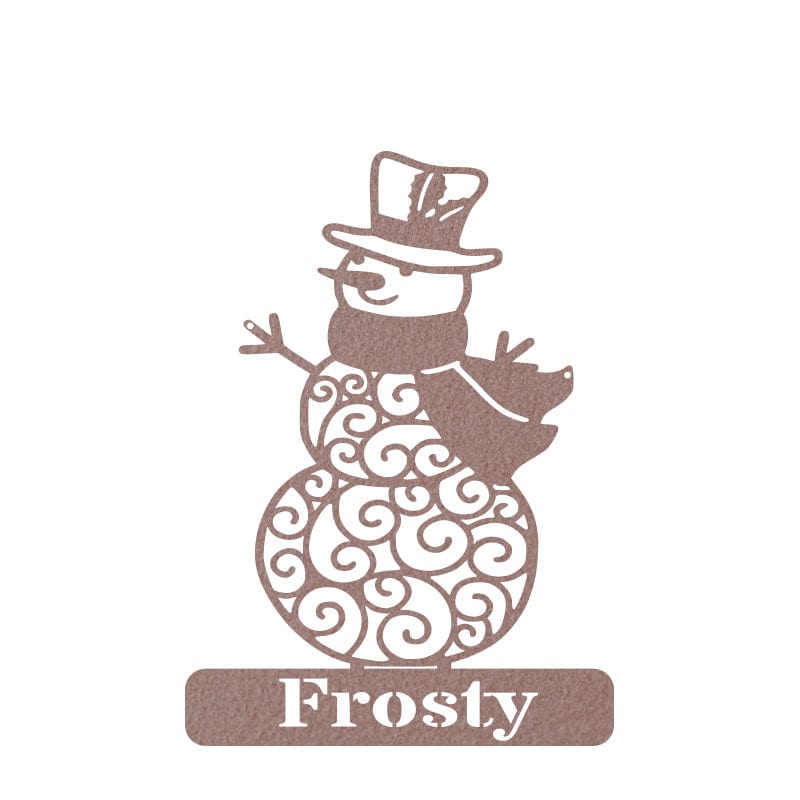 Personalized Snowman Metal Wall Art
