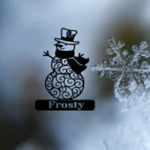 Personalized Snowman Metal Wall Art