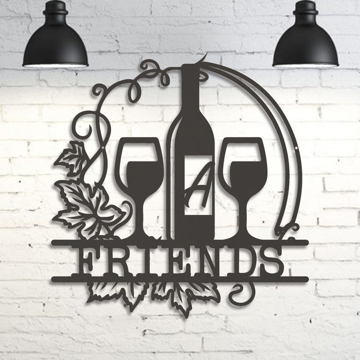 Wine Vine Personalized Metal Wall Art | Custom Indoor-Outdoor Sign