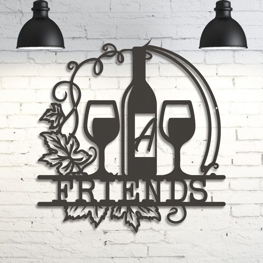 Wine Vine Personalized Metal Wall Art | Custom Indoor-Outdoor Sign