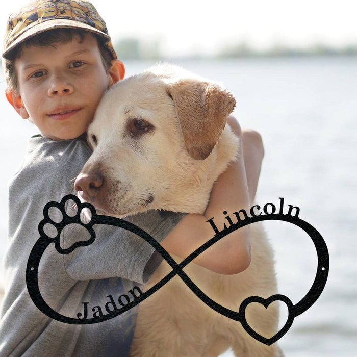 Pet Infinity Monogram Personalized Metal Sign