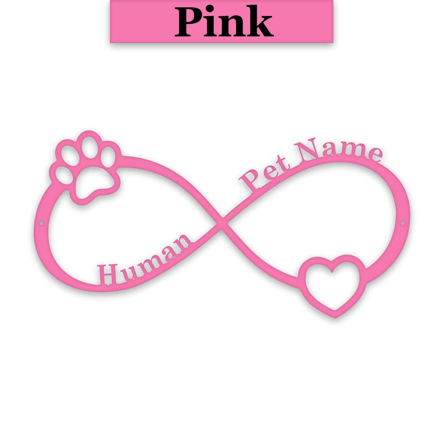 Pet Infinity Monogram Personalized Metal Sign