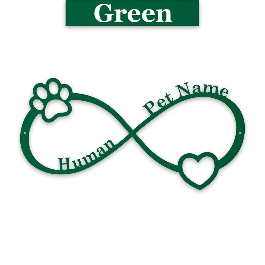 Pet Infinity Monogram Personalized Metal Sign