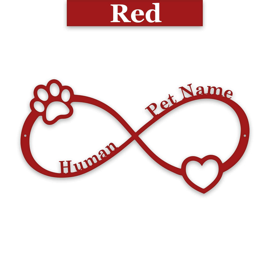 Pet Infinity Monogram Personalized Metal Sign