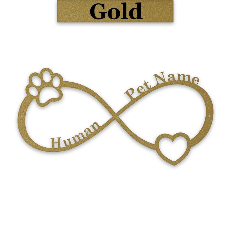 Pet Infinity Monogram Personalized Metal Sign