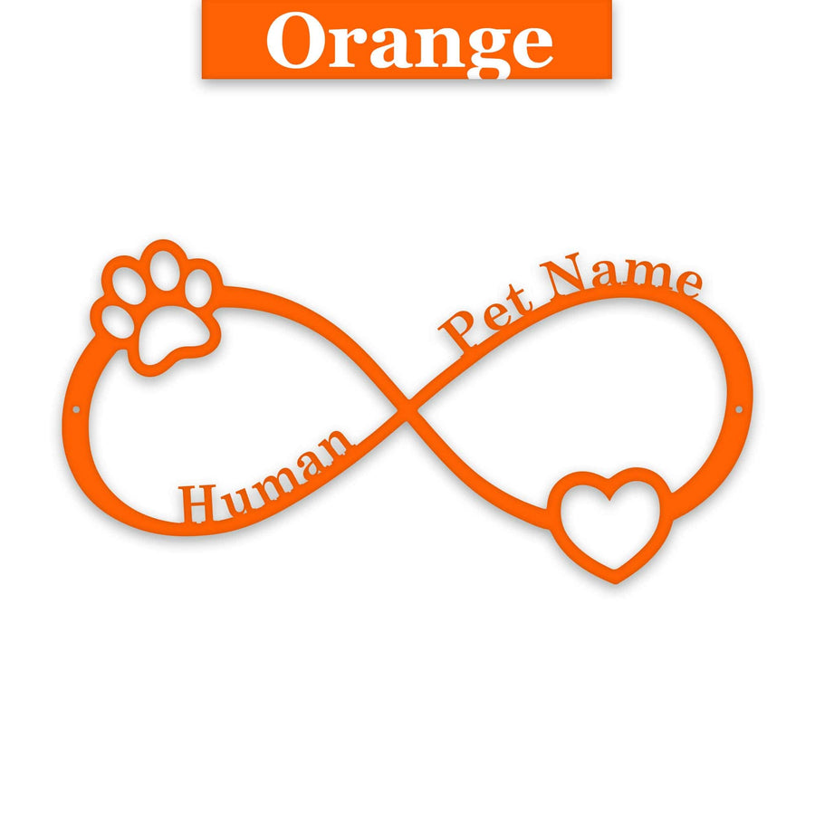 Pet Infinity Monogram Personalized Metal Sign