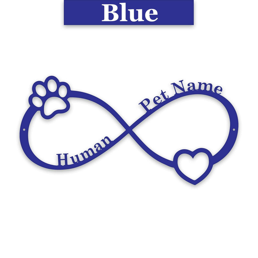 Pet Infinity Monogram Personalized Metal Sign
