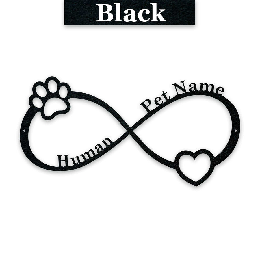 Pet Infinity Monogram Personalized Metal Sign