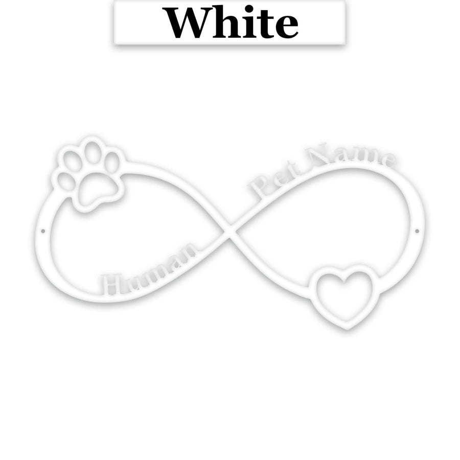 Pet Infinity Monogram Personalized Metal Sign
