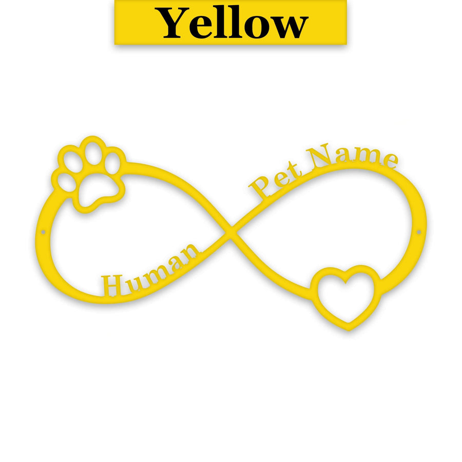 Pet Infinity Monogram Personalized Metal Sign