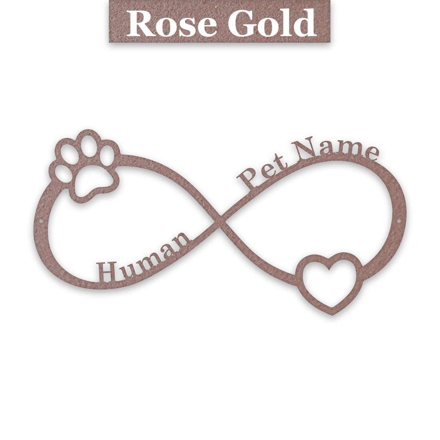 Pet Infinity Monogram Personalized Metal Sign