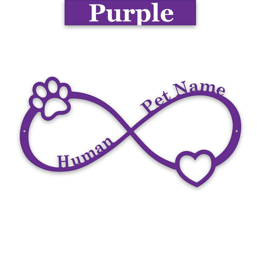Pet Infinity Monogram Personalized Metal Sign