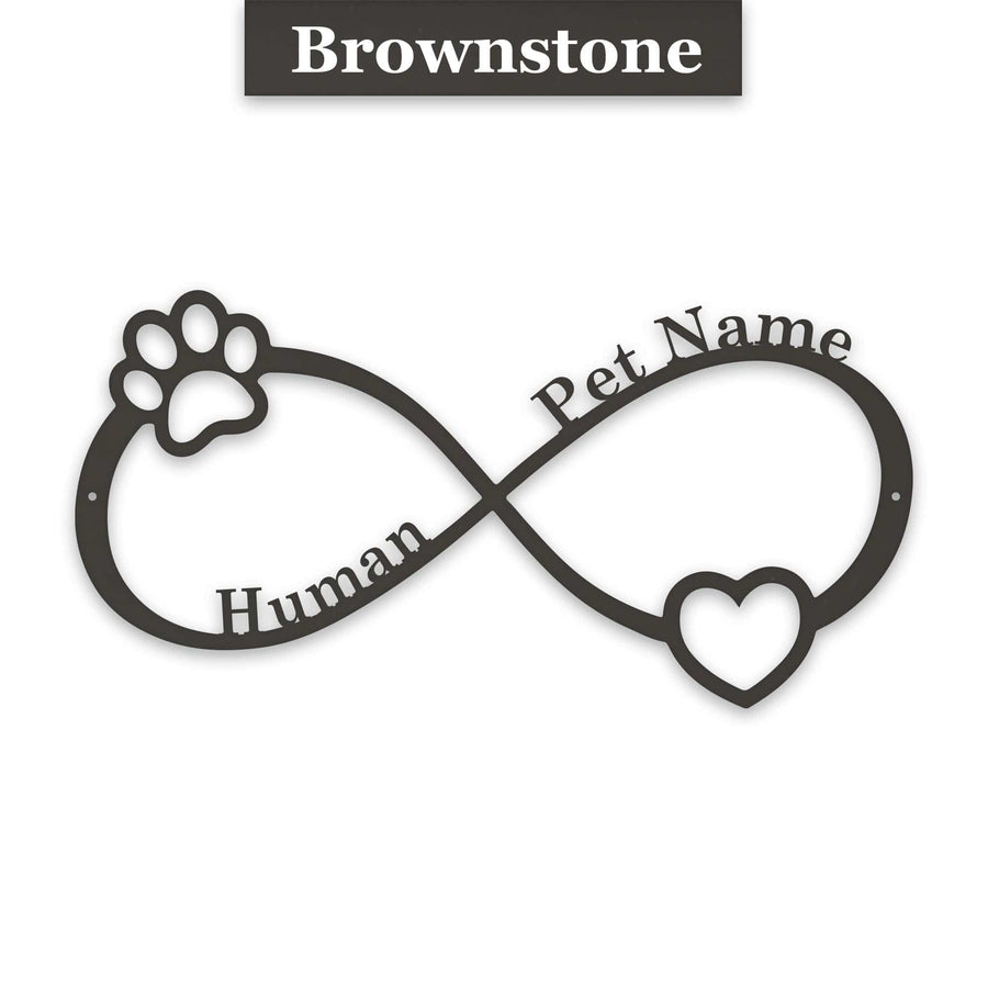 Pet Infinity Monogram Personalized Metal Sign