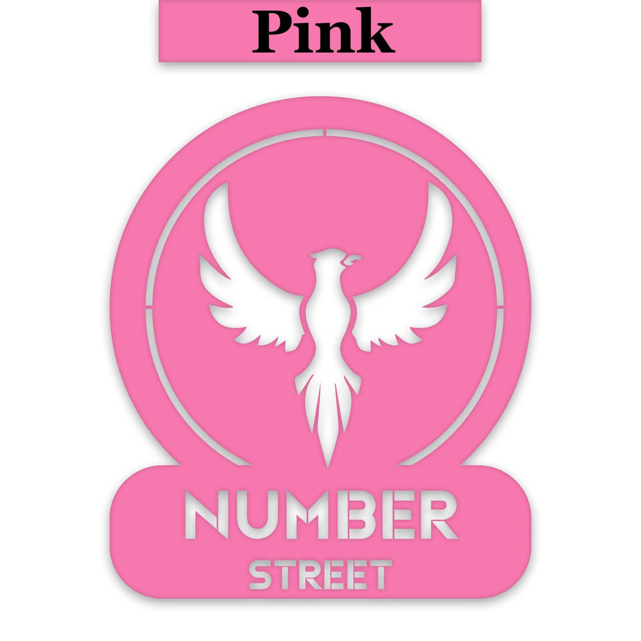 Phoenix Circle Customizable Metal Address or Nameplate