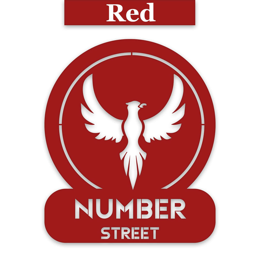 Phoenix Circle Customizable Metal Address or Nameplate