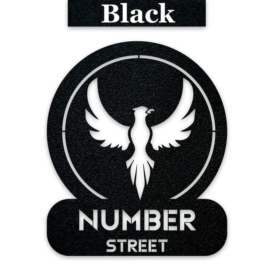 Phoenix Circle Customizable Metal Address or Nameplate