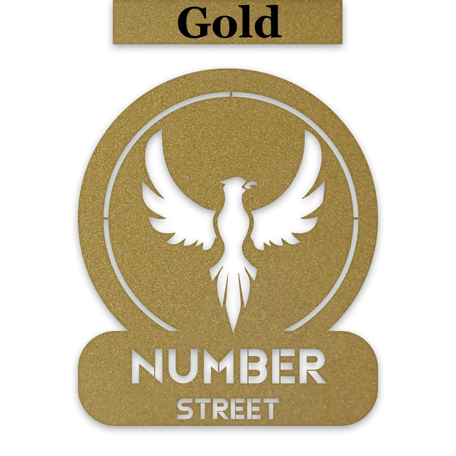 Phoenix Circle Customizable Metal Address or Nameplate