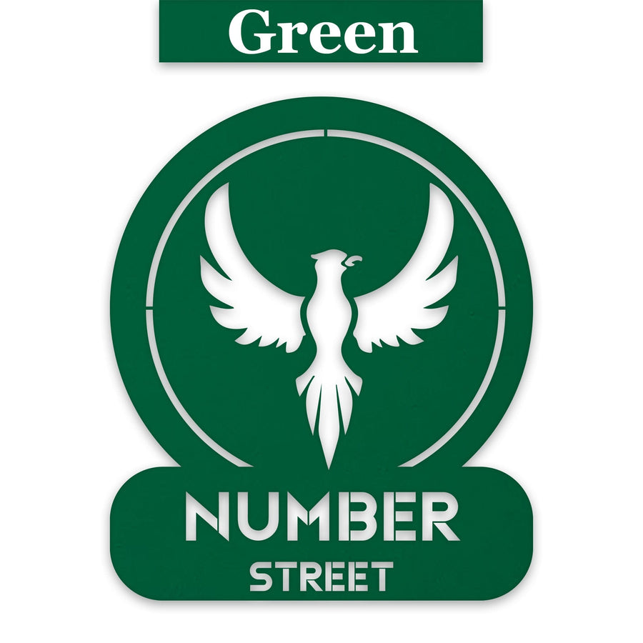 Phoenix Circle Customizable Metal Address or Nameplate