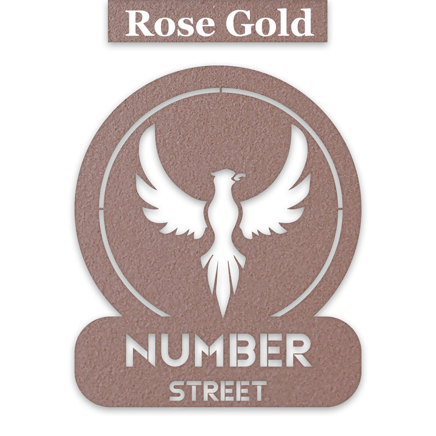 Phoenix Circle Customizable Metal Address or Nameplate