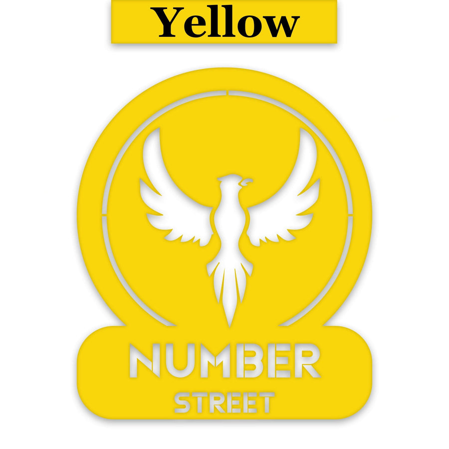 Phoenix Circle Customizable Metal Address or Nameplate