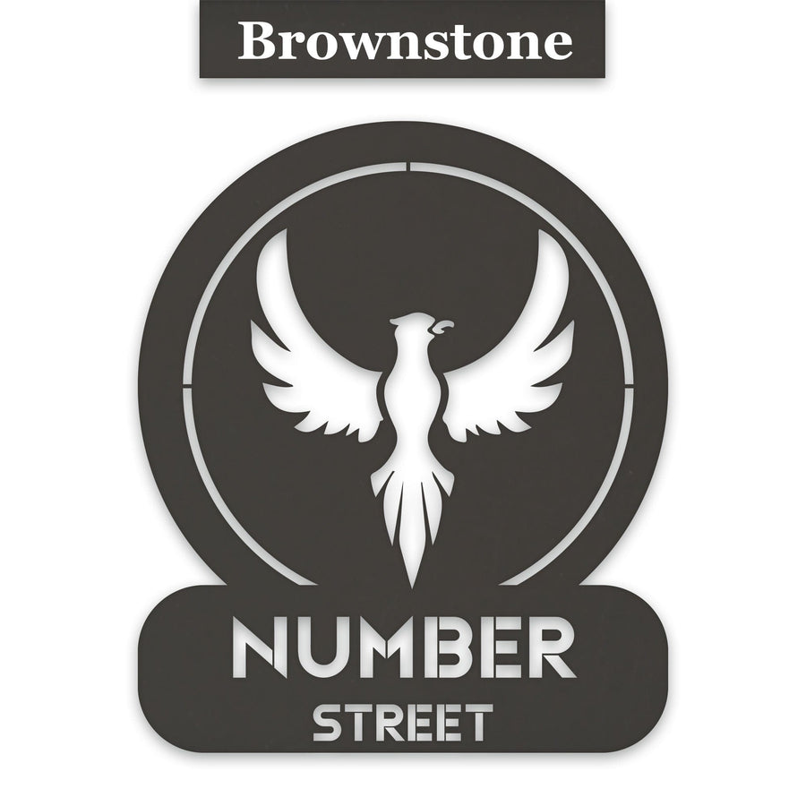 Phoenix Circle Customizable Metal Address or Nameplate