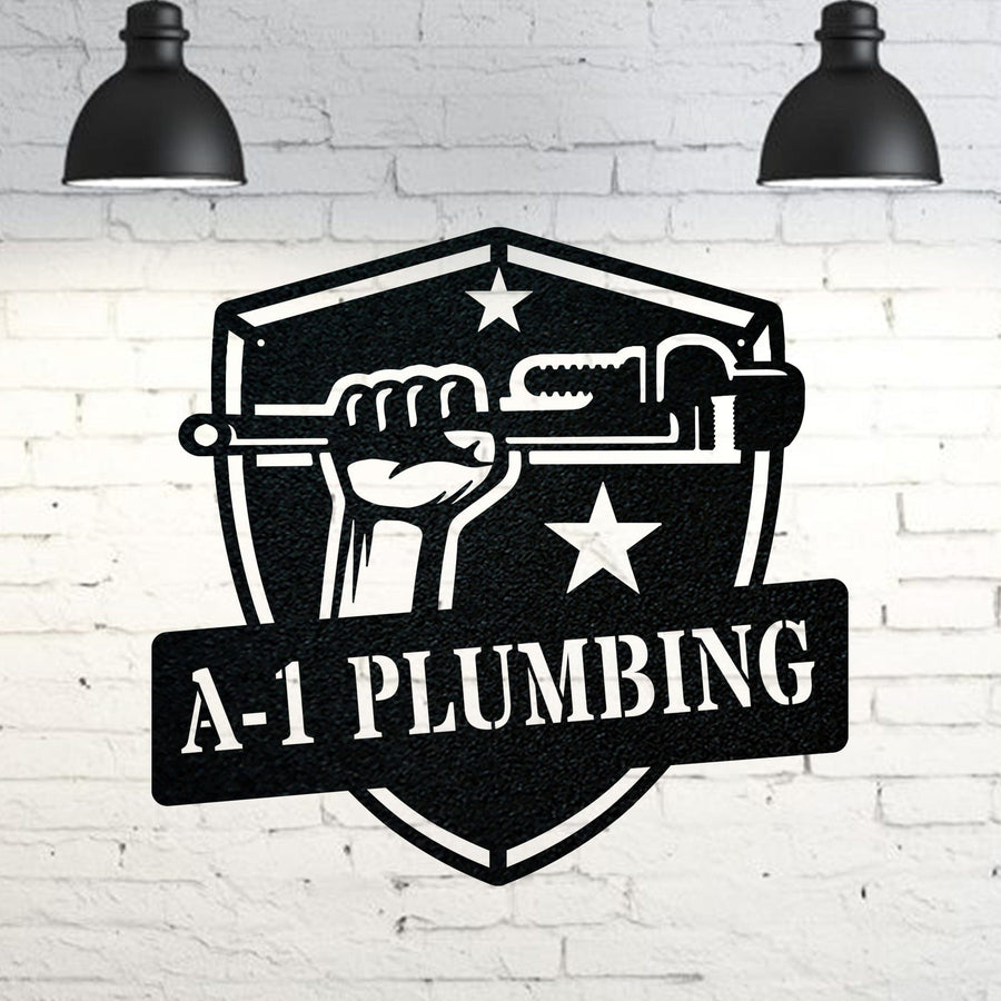 Plumber Custom Metal Sign – Personalized Durable Steel Shop Sign with Powder Coated Finish