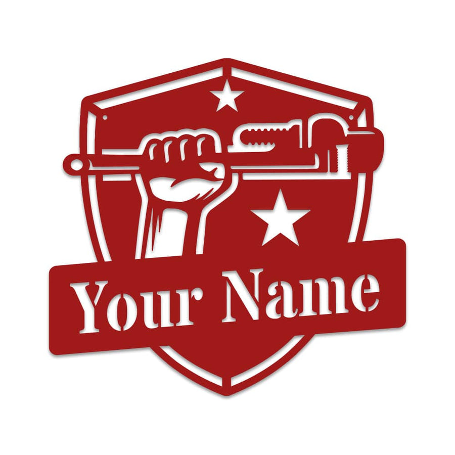 Plumber Custom Metal Sign – Personalized Durable Steel Shop Sign with Powder Coated Finish