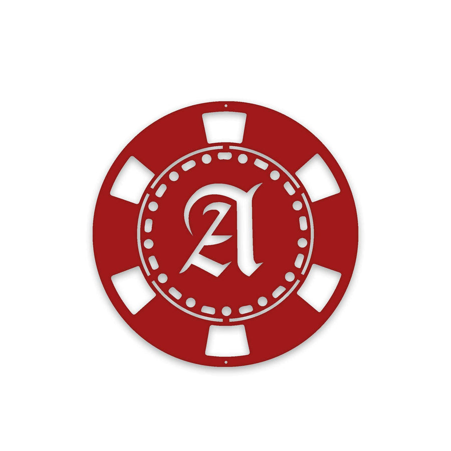 Poker Chip Metal Sign