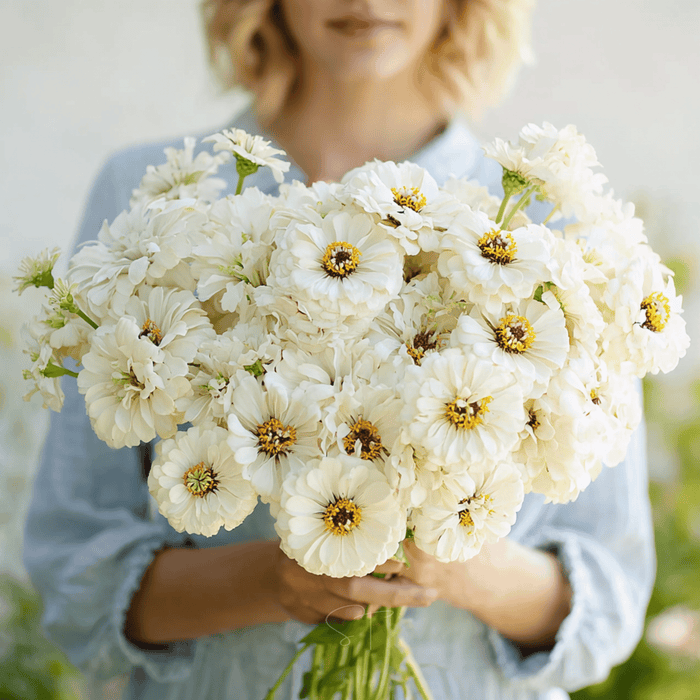 Polar Bear Zinnia – 100 Seeds