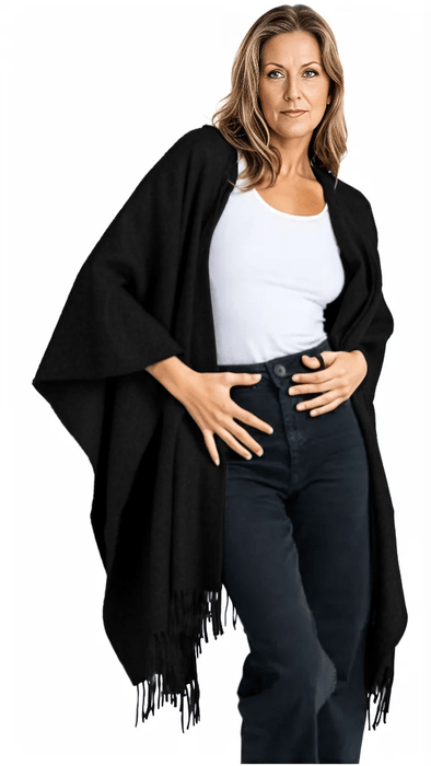 Premium Classic Solid Alpaca Poncho