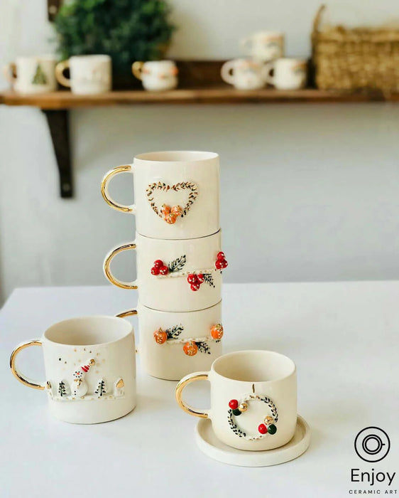 Handmade Pumpkin Mug with Gold Handle 10 oz, Pumpkin Spice Mug, Halloween Ceramic Mug, Thanksgiving Gifts Ideas, Pumpkin spice latte, Fall vibes