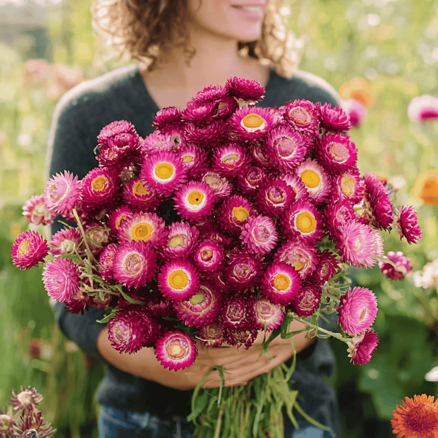 Purple-Red Strawflower – 100 Seeds