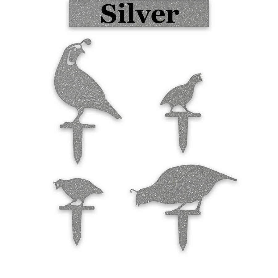 Quail Family Lawn and Garden Stakes