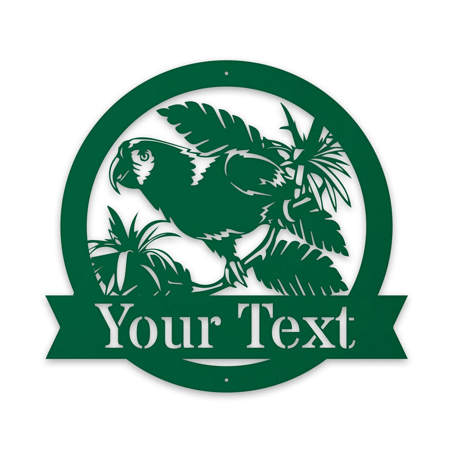 Rainforest Macaw Personalized Metal Sign