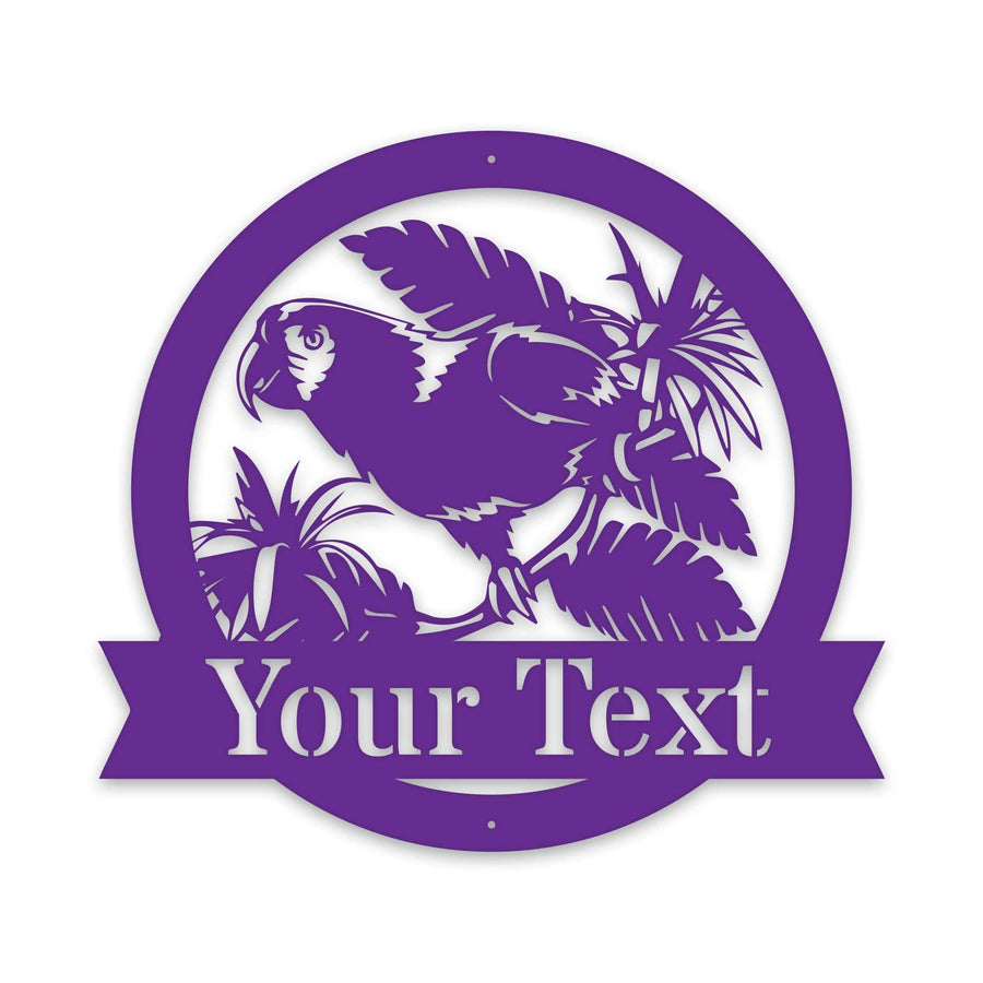 Rainforest Macaw Personalized Metal Sign