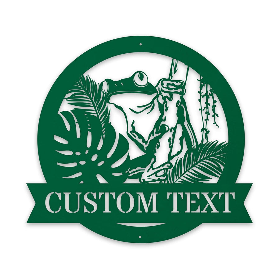 Rainforest Tree Frog Personalized Metal Sign