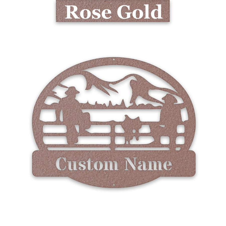 Ranch Hands on a Fence Metal SIgn