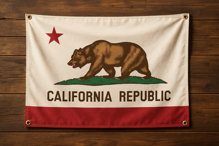 California Flag With Grommets Along with Edges for Wall Hanging